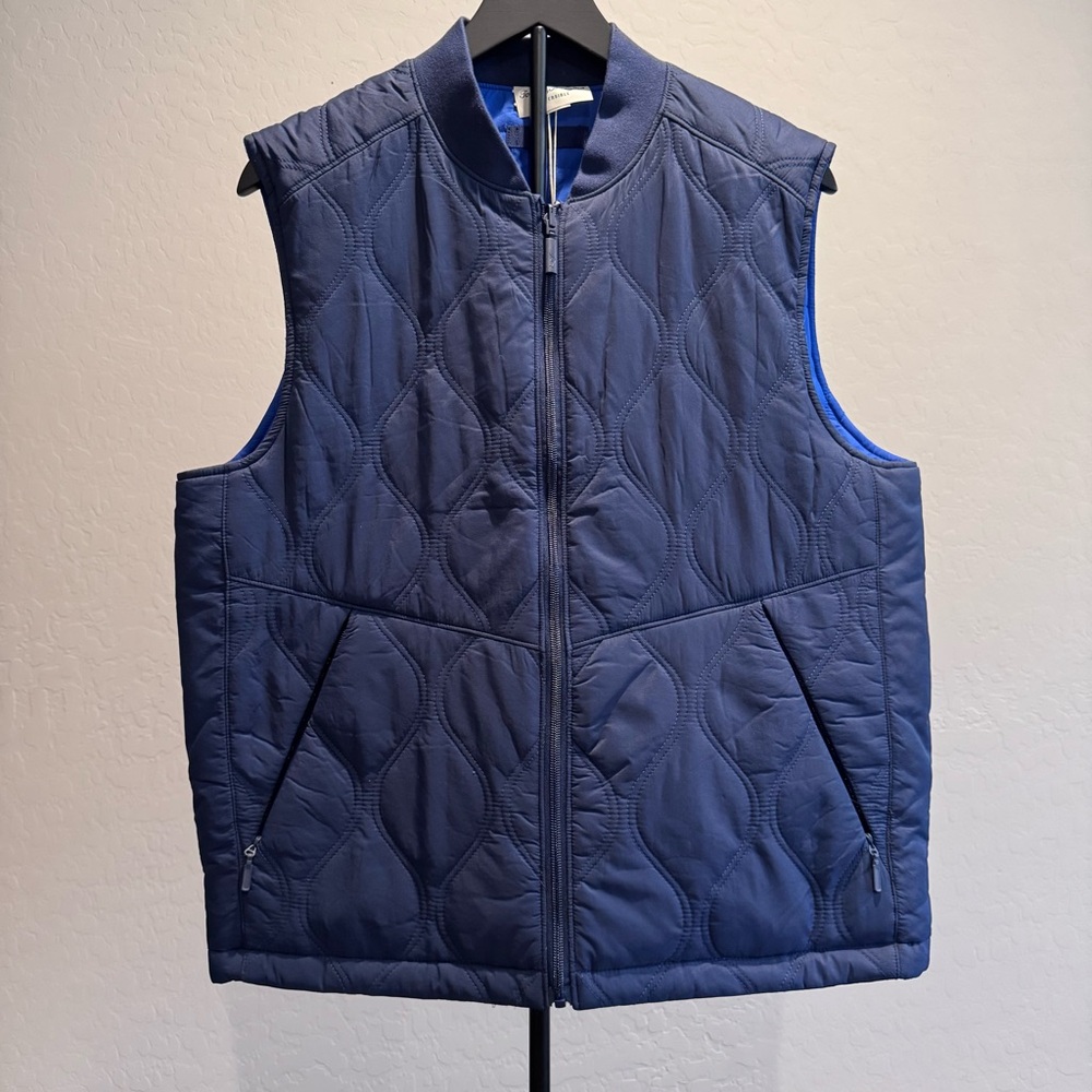 Tommy Bahama Reversible Navy/Royal Blue Quilted Vest, Size Medium